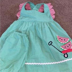 Petit Ami 12M Watermelon dress with bloomers!! Excellent Used Condition!!